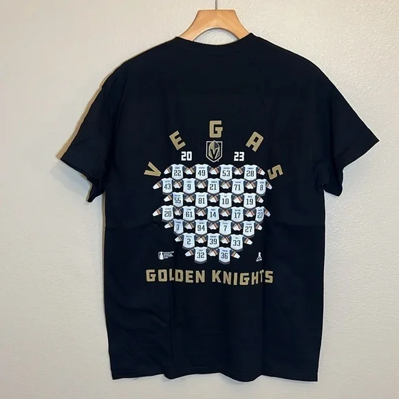NWOT Vegas Golden Knights NHL Hockey 2023 Stanley Cup Black Cotton Tee Shirt - Picture 3 of 6
